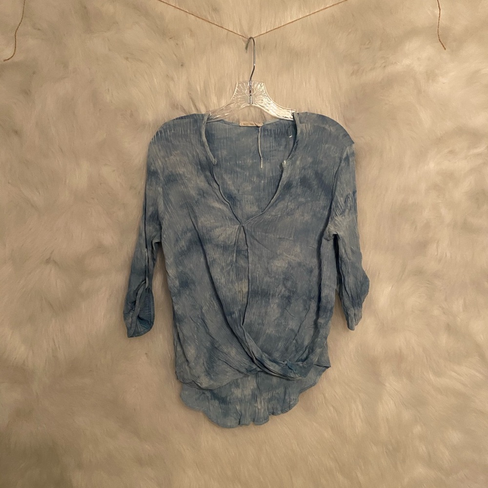 Layered blue blouse